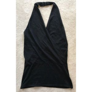 The Limited Black Sparkly Halter Top